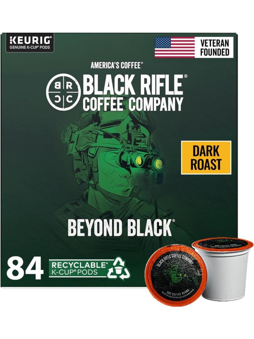 Dark Roast Coffee Pods - 84 Count K-Cups, 100% Arabica, Bold Flavor, Fits All